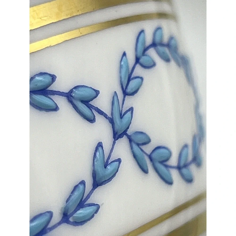 Vintage Minton Antoinette Aqua Raised Pattern Blue Turquoise & Gold 6 Cups ONLY